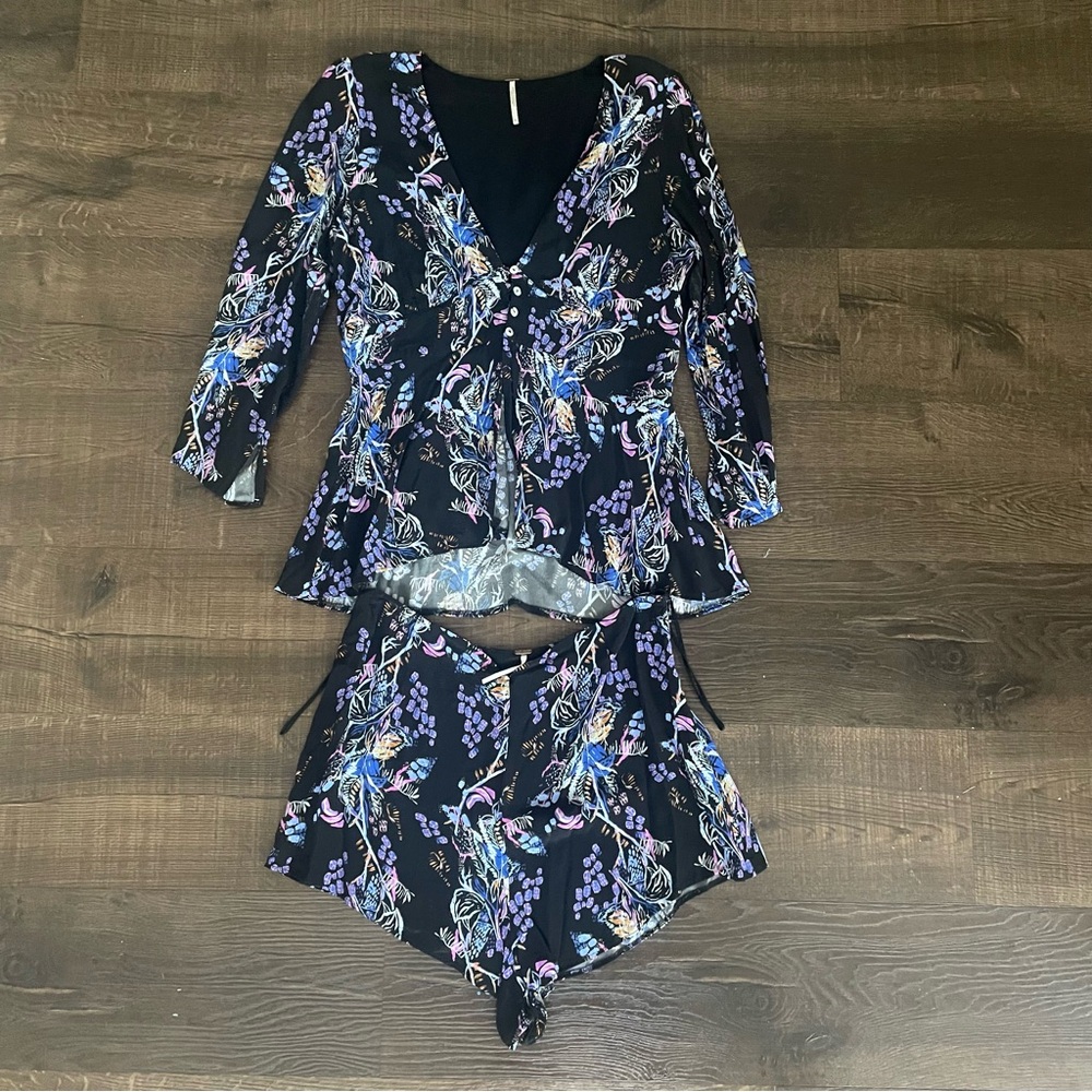 Free People Blouse and Short Set